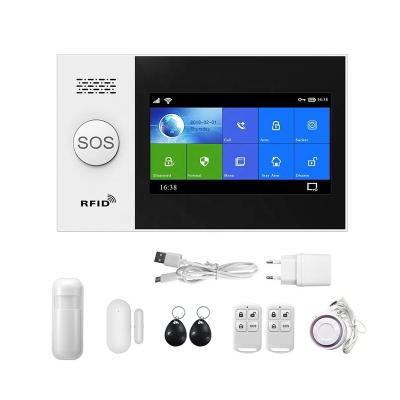 China Plastic APP GSM+WiFi Remote Control Wireless Alarm ABS Graffiti Security Smart 2G Alarm System for sale