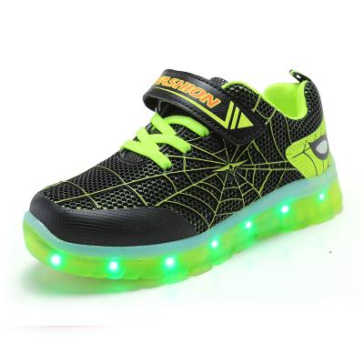 China Usb Rechargeable Led Colorful Luminous Flight Woven Light Shoes Children's Shoes Usb Autumn And Winter Light Shoes for sale