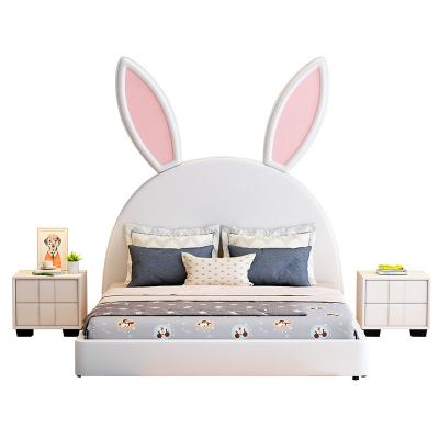 China Post-modern Cartoon 1.5 Lovely Girl Rabbit Modern Creative Design Rabbit TJC8016 Children's Bedroom Solid Wood Soft Bed for sale