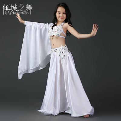 China Dress up fabric RT015 belly dance spandex and silk costume professional swing skirt for child for sale