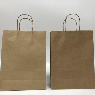 China Brown Biodegradable Paper Bag With Handles Paper Bag With Logo for sale