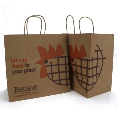 China Disposable Restaurant Paper Bag / Food Delivery Takeout Paper Bags for sale