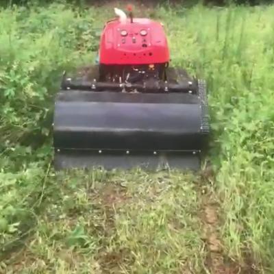 China Farms Grass Cutter Crawler Remote Control Lawn Mower Farm / Wasteland Use for sale