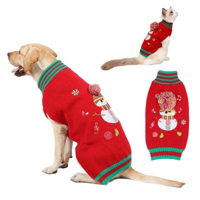 China Viable Wholesale Fancy Designer Luxury Dog Clothes Heart Knitted Christmas Pet Apparel Dog Sweater for sale