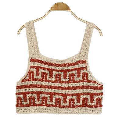 China 2022 Crochet Breathable Sweater Garment Hooks Sleeveless Chic 2022 Crochet Top Vest Tank Top Crochet Hook Tops Customized Clothing for sale