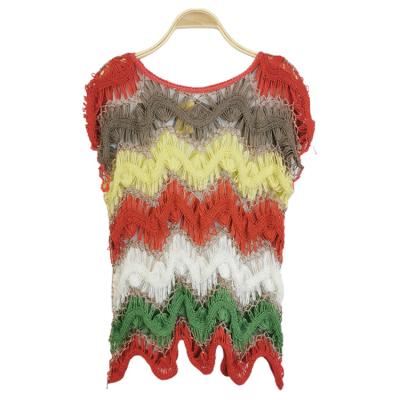 China 2022 spring fashion crochet tops breathable casual clothes knit sweater oversized hand crochet pullover sweater for women crochet clothing for sale