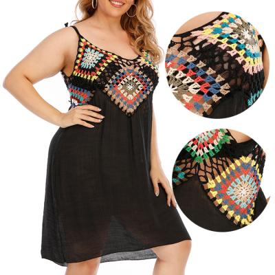 China Best viable selling cheap women size crochet sexy dress plus maxi swimwear knit dress with high quality beach wear cover up for sale