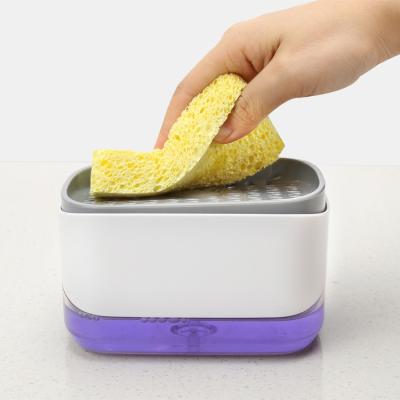 China Modern 48 Pcs/Set Kitchen Sink Trolley Sponge Holder Pump Instant Refill Durable Soap Dispenser Rustproof Manual Sponge Holder 2 in 1 for sale