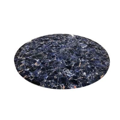 China Modern Gemstone Material Backlit Graphic Design Polished Crystals Semi-Precious Stone Tiles Table for sale