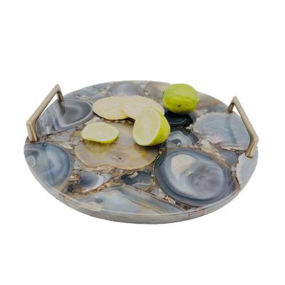 China China Factory Supply Rectangular Environmental Colored Semiprecious Stone Tray Tray Coaster for sale