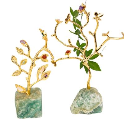 China Europe Money Tree Crafts Gem Crystal Tree With Natural Crystal Natural Agate With Resin Base For Decoration for sale