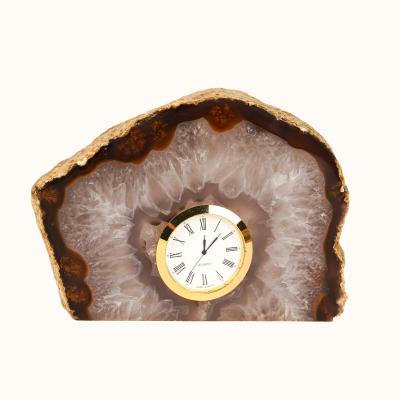 China New Design Luxury European Style Vintage Onyx Wall Clock GDW-SJTP9343 Gem Wall Clock Home Decoration for sale