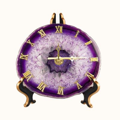 China New Design Luxury European Style Vintage Onyx Wall Clock GDW-SJTP9343 Gem Wall Clock Home Decoration for sale