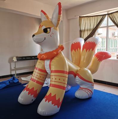 China Beile customized high quality pvc inflatable four tail fox for sale Animal shaped Bags Of air for sale