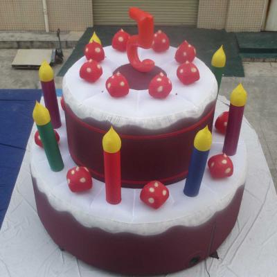 China factory customized giant inflatable birthday cake model for advertising party for sale