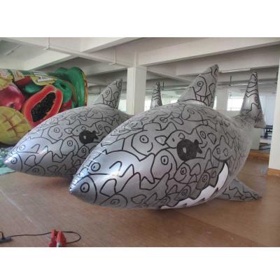 China Factory price custom giant PVC inflatable shark aquarium decoration for sale