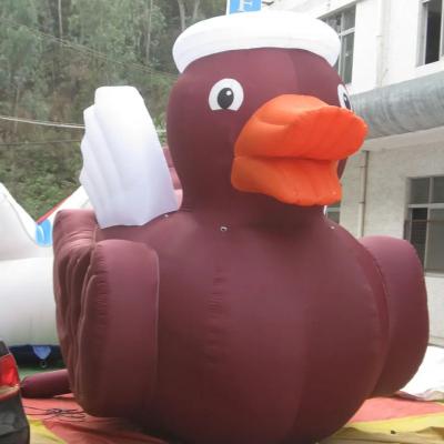 China factory wholesale price giant cartoon inflatable brown duck model for sale