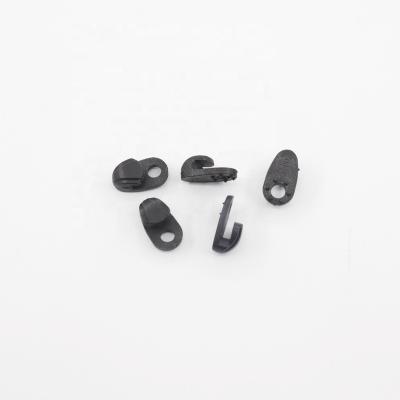 China Eco-firendly Black SHELL Shaped Single Eyelet Plastic Shoe Buckle, Shoe Lace Hook for sale