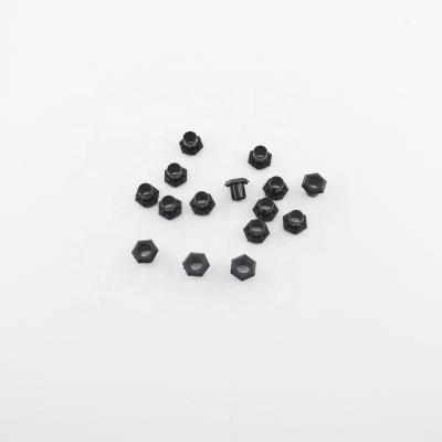 China Eco-friendly Black Penetrating Single Hexagon Plastic Eyelet Rivets, Shoe Eyelets For Shoes for sale