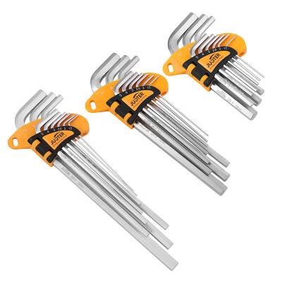 China FAIREST Grade 2022 New Chrome Vanadium Steel CR-V, Short, Long, Extra Long, 9pcs Hex Key Key Set, Two Different Color Plastic Clip Star Key Sets for sale