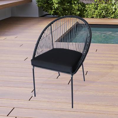 China DARWIN Modern Garden Chairs With Arms Wicker Metal Outdoor Dining Chairs for sale