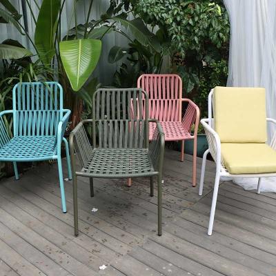 China Modern Balcony Rattan Garden Chairs Rope Patio Restaurant Garden Sets Dining Chair for sale