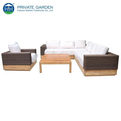 China Weather Resistant Wholesale Darwin Garden Sofa Rattan Outdoor Garden Set Patio Sofa Furniture for sale