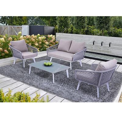 China Simple Rattan Garden Furniture Commerical Morden Rope Sofa Chair Sets Modern Rattan Outdoor Furniture Sofa for sale