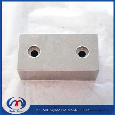 China Neodymium magnetic block with holes for sale