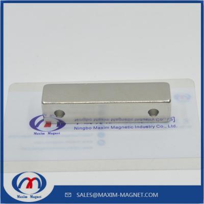 China N52 Super Long Rectangular Neodymium Countersunk Bar Magnet for sale