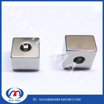 China countersunk hole neodymium block magnets for sale