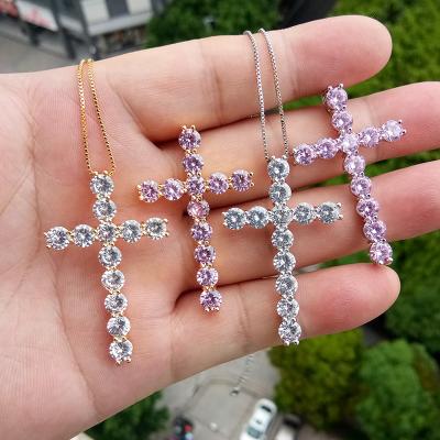 China FASHIONABLE Wholesale Diamond Infinity White Rose Gold 2022Factory Cross Necklace For Women for sale