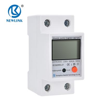 China CE IEC Electric Instruments 2p Type Din Rail Energy Meter KWH Meter For Electric Din Rail KWH Meter DSP13521F for sale