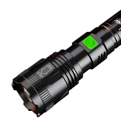 China Factory Supplier 1700lm LED USB Zoomable Zoomable Flashlight Telescopic Rechargeable Flashlight Waterproof High Quality Safety Flashlight for sale