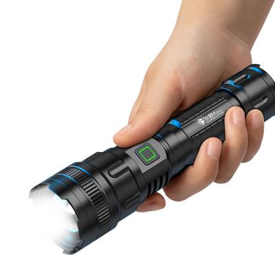 China Powerful Type-C Rechargeable Torches 2022 New LED Flashlight Zoom Telescopic Design Waterproof Tactical Hunting Flashlights for sale