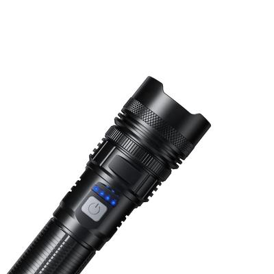 China Powerful Aluminum P50 Telescopic Zoom 800 Lumens Strong LED Flashlight 26650 Battery Zoomable Flash Light For Outdoor Camping for sale