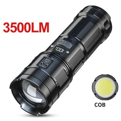 China Factory Price Zoom Flashlight 3500 Lumens 3500 Zoomable Aluminum Telescopic Rechargeable Waterproof Super Bright Flashlight for sale