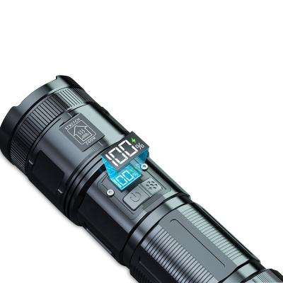 China Zoom 3500 Lumens P70 LED Long Range Flashlight 40W Super Bright Aluminum Rechargeable Handheld Multi Tool Flashlight For Hikes for sale