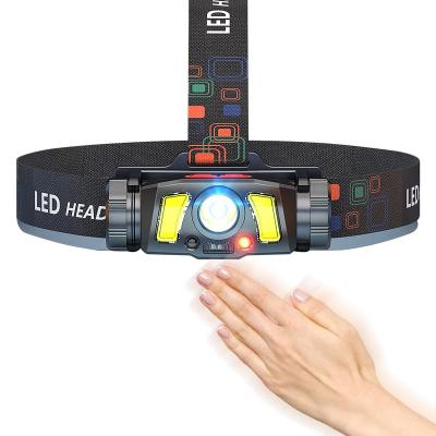 China 180 Degree Rotating Head Lamp Multifunction Smart Rechargeable COB Sensor Waterproof T6 LED Waterproof Headlight for sale