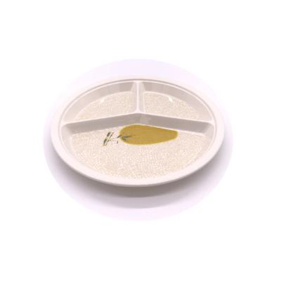 China Viable Custom Design Adults 3 Compartment Food Grade A5 Melamine Plastic Divided Plates for sale