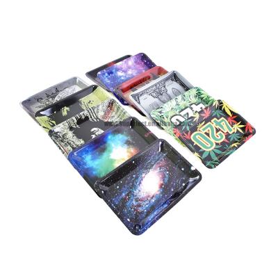 China 180*125 mm Mix Smoking Accessory Designs Smoking Tobacco Trays Metal Tin Rolling Trays Wholesale for sale