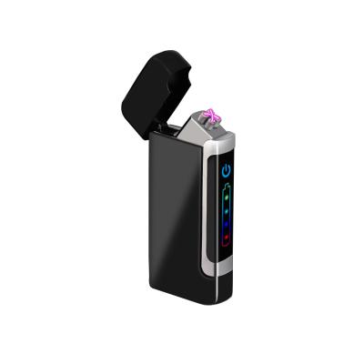 China Minimalist wholesales New-tech double arc usb charging led windproof lighter cigarette lighter for sale