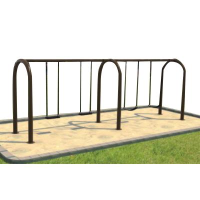 China Garden Outdoor Metal Swing Steel Four Seats Swing Sets For Toddler for sale