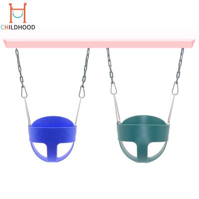 China Wholesale Red Outdoor Swing Basket Baby Playground Furniture Plastic Single Seat Toddler Swing for sale