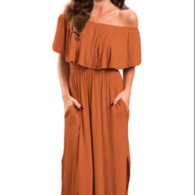 China Best Of Comfort And Fashion New Arrival Selling Women Maxi Casual Dresses Summer Off Shoulder Long Dress for sale