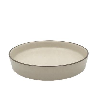 China Home.Restaurant.Bar.Hotel.Wedding Wholesale Ceramic White Pie Pan Solid Color Round Bakeware Mold for sale