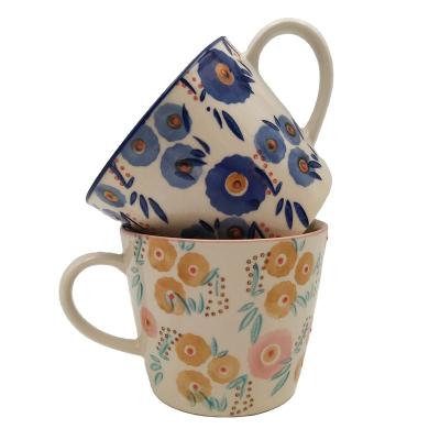 China Viable Handmade Creative Special Design Pattern Mug Ceramic Coffee / Tea Mug OEM for sale