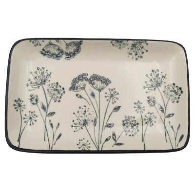 China Wholesale Simply Style Tableware Food Dish Sustainable Household Hotel Rectangular Dish for sale