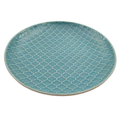 China Tableware Food Dish Household Flat Dish Relief Round Dish Sustainable Eco - Friendly Dish for sale