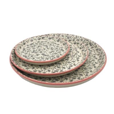 China Multi Sustainable Colored Ceramic Dinner Plate Stoneware Dish for sale